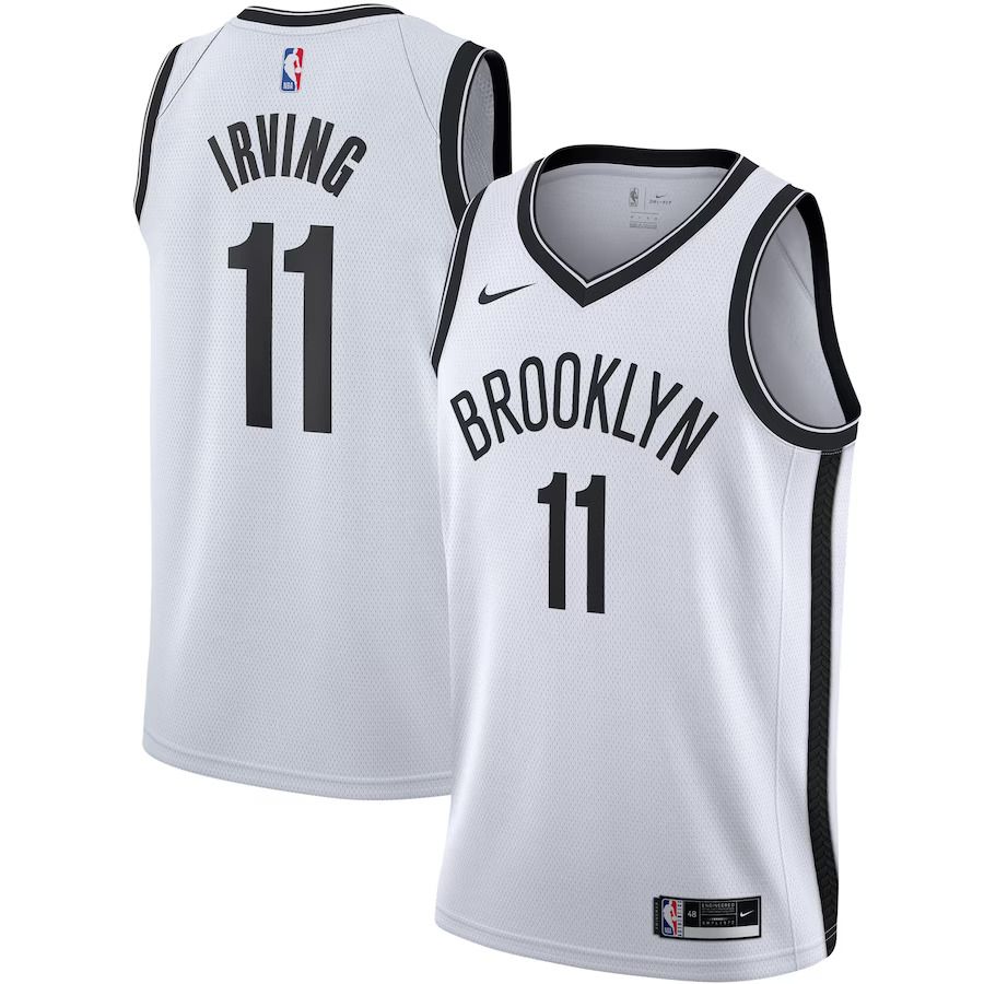 Men Brooklyn Nets #11 Kyrie Irving Nike White Swingman NBA Jersey->->NBA Jersey